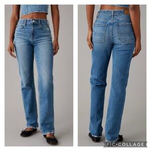 EUC American Eagle Stretch Super High-Waisted Straight Jean in Brightening
